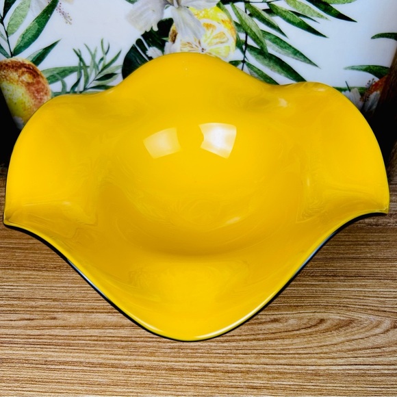 Vintage Amber Glass Wide Compote Bowl Pedestal Midcentury Décor Statement Piece - Picture 8 of 17